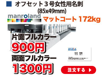 オフセット３号女性用名刺(85x49mm)